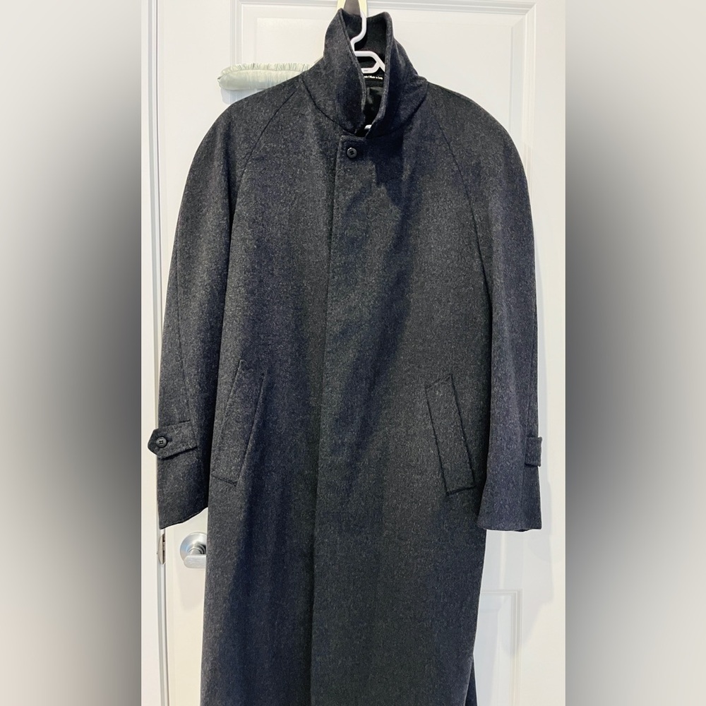 Pronto Uomo Charcoal  Lambs Wool Trench Coat